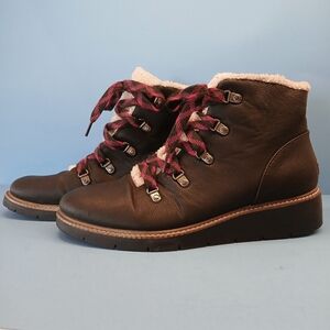 Dr. Scholl's So Cozy Ankle Hiking Boots, Size 9M, Fayx Shearing, Black, EUC